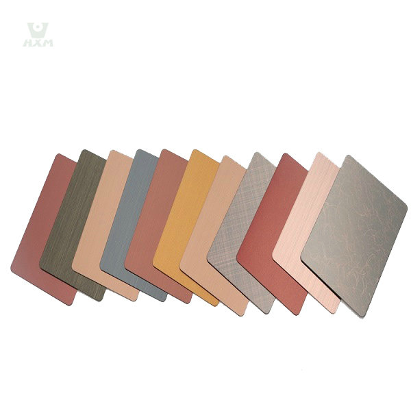 tôles et plaques décoratives en acier inoxydable de couleur