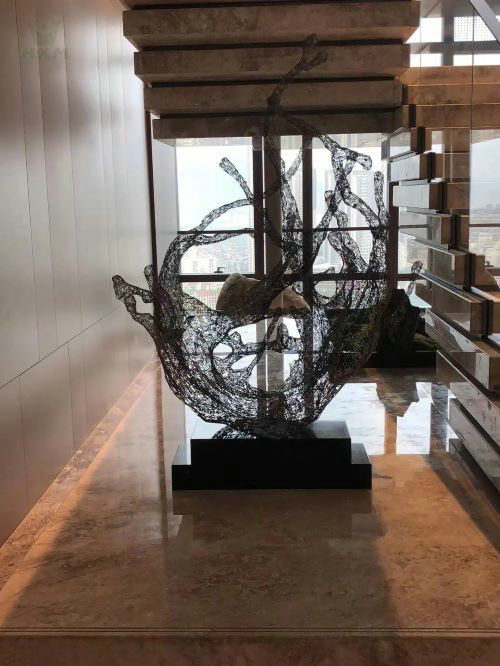 embossed stainless steel art sculpture works