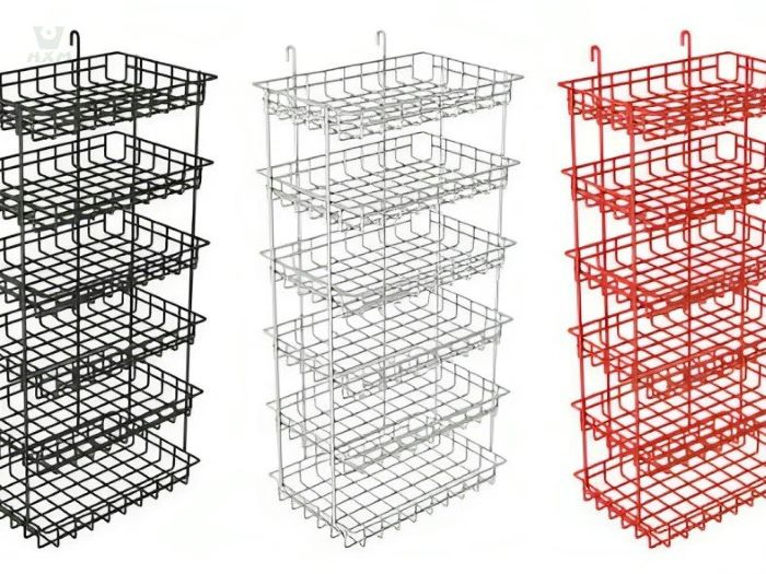 яркие проволочные полки из нержавеющей стали