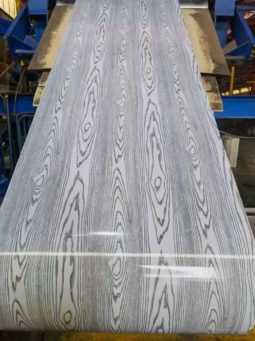 fabricante de bobinas laminadas de acero inoxidable de grano de madera gris
